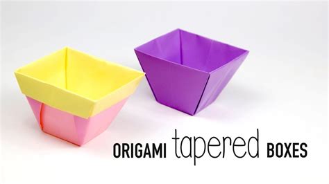 Tapered Origami Box Origami Flower Pot Paper Kawaii Origami
