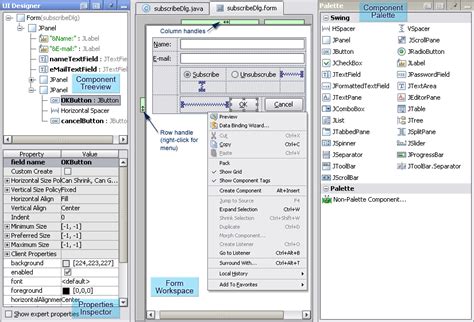 Components Of The Gui Designer Intellij Idea