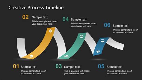 6 Step Creative Process Timeline Slidemodel