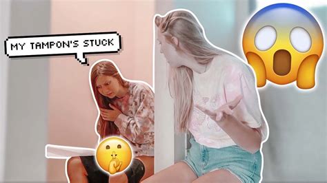 My Tampon Is Stuck Prank On Twin Sister Youtube