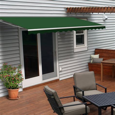 Aleko 16x10 Retractable Motorized Patio Awning Green Color Walmart