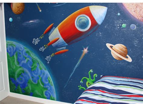 Alice On The Wall Outer Space Mural Kids Room Murals Space Themed