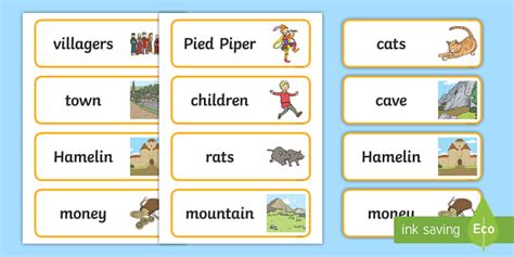 The Pied Piper Word Cards Teacher Made Twinkl