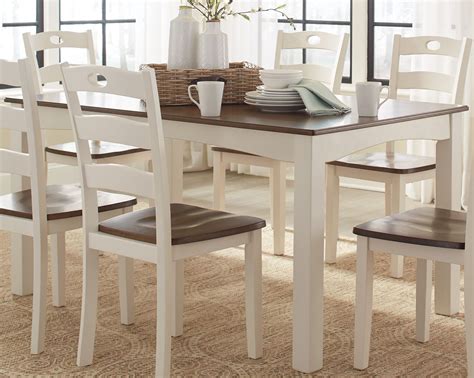 Woodanville White And Brown 7 Piece Dining Room Set From Ashley