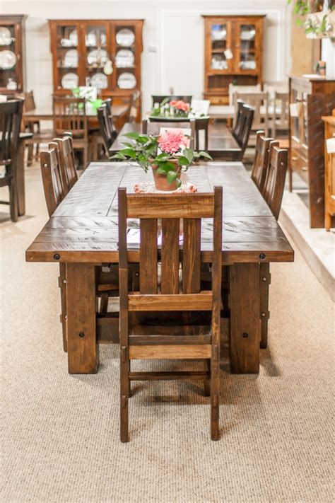 Wormy Maple Timber Harvest Table And Timber Chairs Lloyds Mennonite