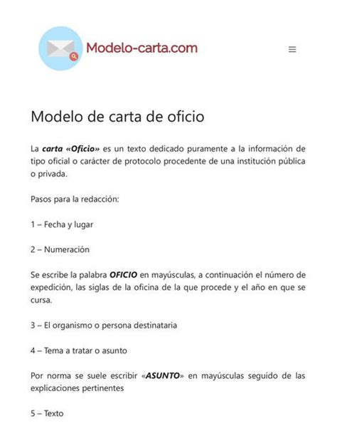 Modelo De Carta De Oficio Cartasymodelos22 Udocz