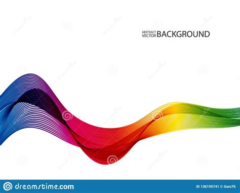 Abstract Colorful Wave Lines Flowing Isolated On White Background