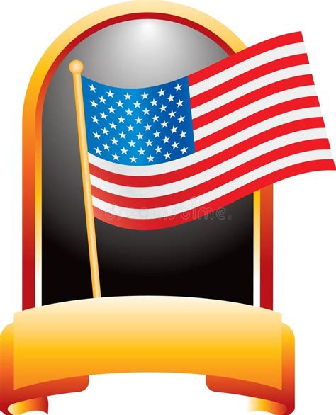 American Flag In Orange Display Stock Vector Illustration Of United