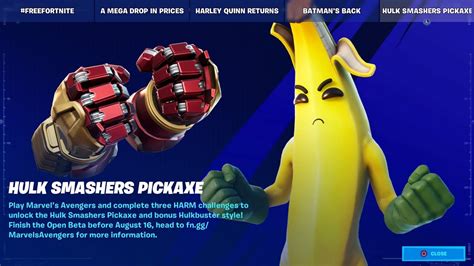Fortnite How To Get The Hulk Smashers Pickaxe For Free Youtube