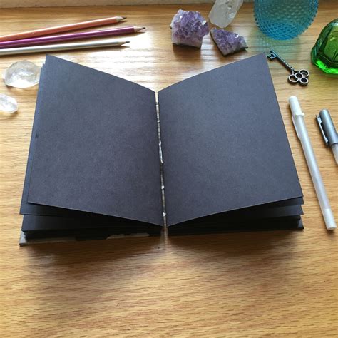 Handmade Black Paper Journal Handbound Sketchbook Art Etsy