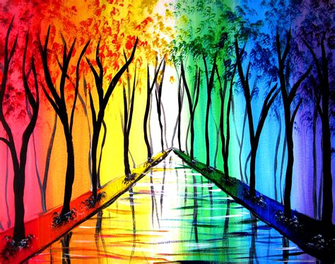 Rainbow Road At Breakers Paint Nite Events Rainbow Painting