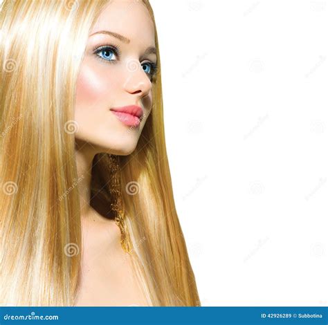 Mooi Blond Meisje Over Wit Stock Afbeelding Image Of Geïsoleerd 42926289