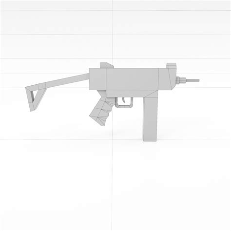 3d Model Lusa Submachine Gun Vr Ar Low Poly Cgtrader
