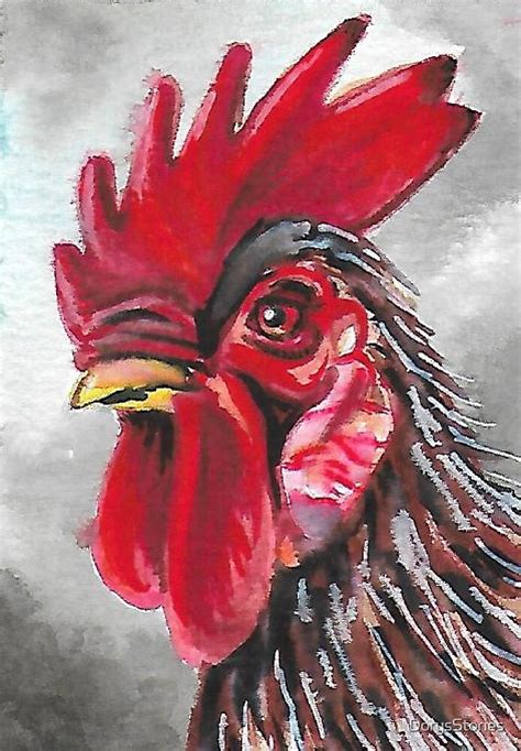 Rooster Chicken Realistic Farm Animal By Dorysstories Redbubble