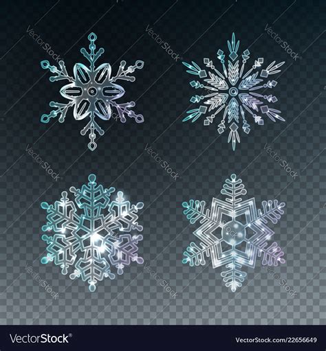 Ice Crystal Snowflakes Royalty Free Vector Image