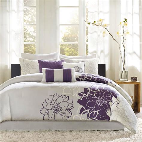 Gray And Purple Bedding Product Choices Homesfeed