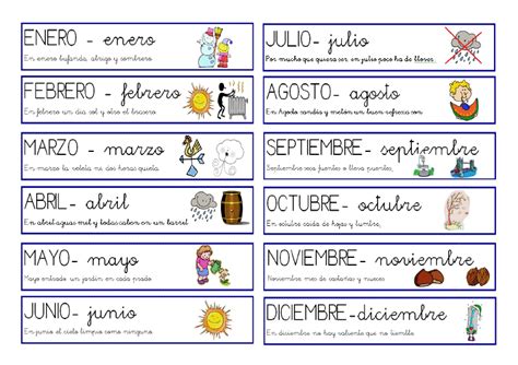 Meses Del Ano En Spanish Worksheet