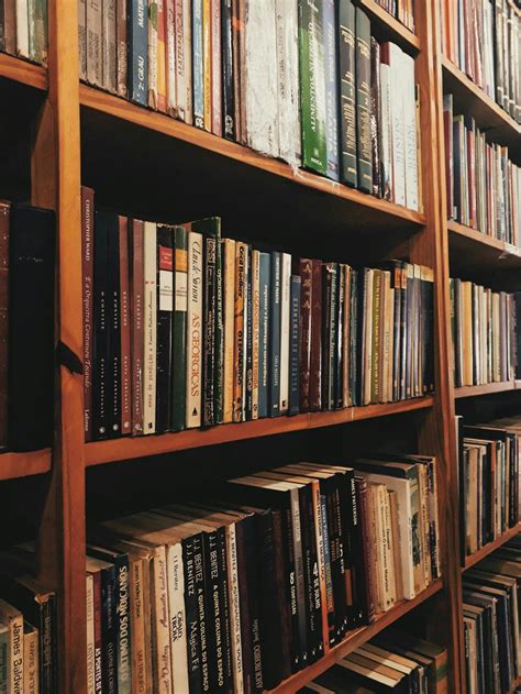 Close Up Photo Of A Bookshelf Full Of Books · Free Stock Photo