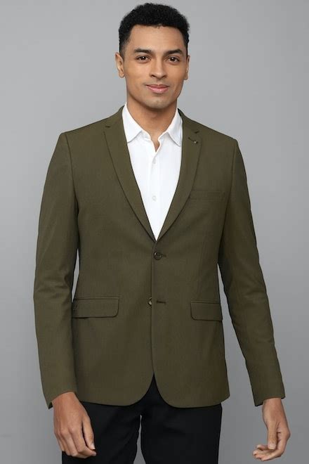 Buy Men Green Slim Fit Solid Formal Blazer Online Allen Solly