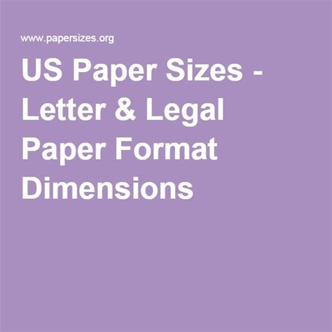 US Paper Sizes Letter Legal Paper Format Dimensions Things To Know