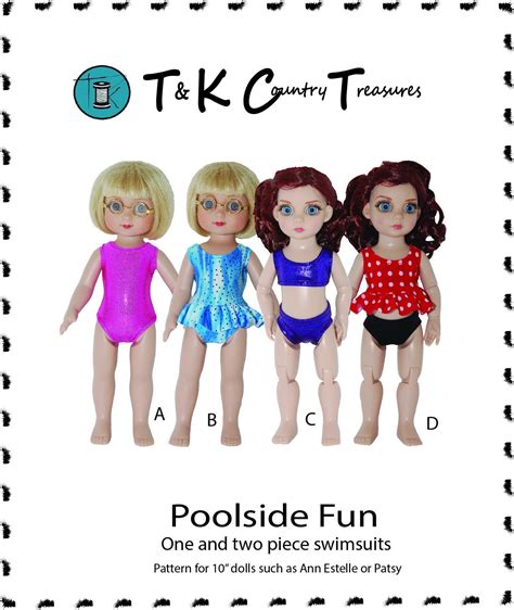 Pdf Sewing Pattern Poolside Fun Swimsuits For Inch Dolls Like Ann