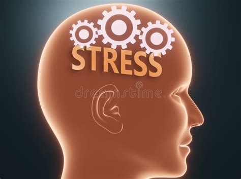 Stress And Human Mind Pictured As Word Stress Inside A Head To