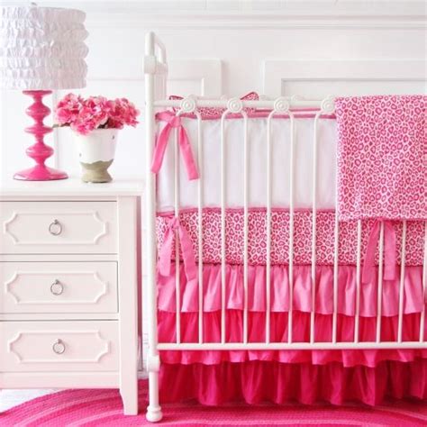 After purchasing a baby crib and a crib mattress, you'll probably begin looking for bedding for your some parents often voice concerns about crib bedding and sids. Caden Lane Girly Pink Leopard Bedding : Bumper-less Baby ...