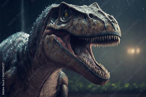 Extremely Detailed And Realistic Illustration Of Dinosaur T Rex