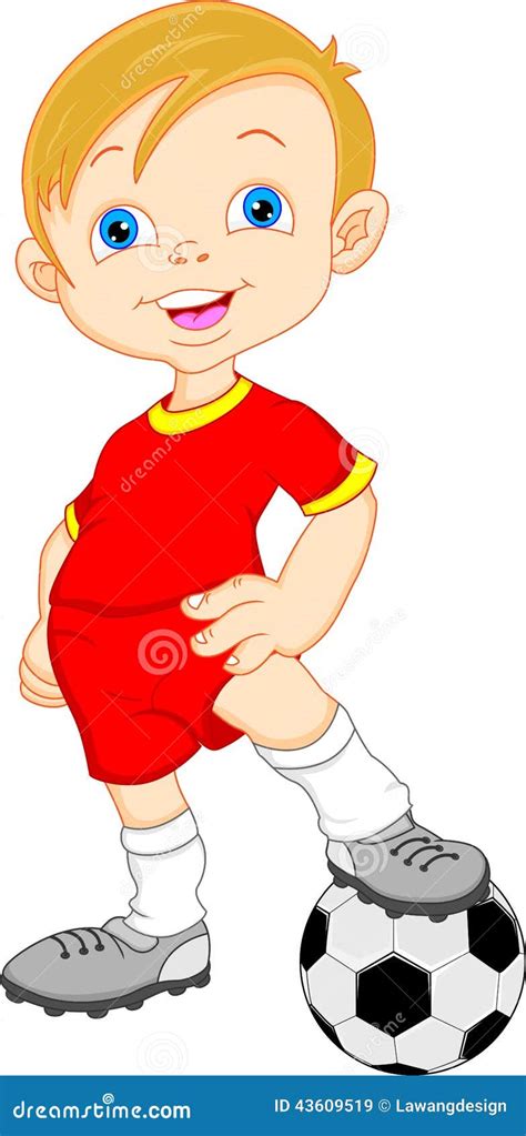 Boy Cartoon Soccer Player Stock Vector Image 43609519