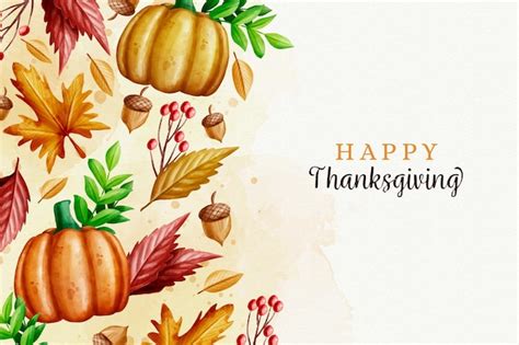 Premium Vector Watercolor Thanksgiving Background