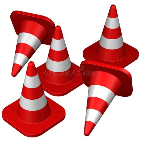 Traffic Cones 3d Rendering Stock Illustration Illustration Of