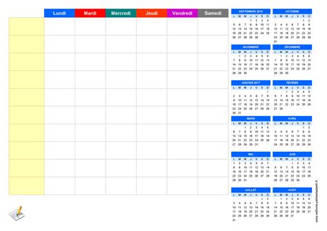 Planning Semaine Vierge Modèle De Menu De La Semaine à Imprimer Sous