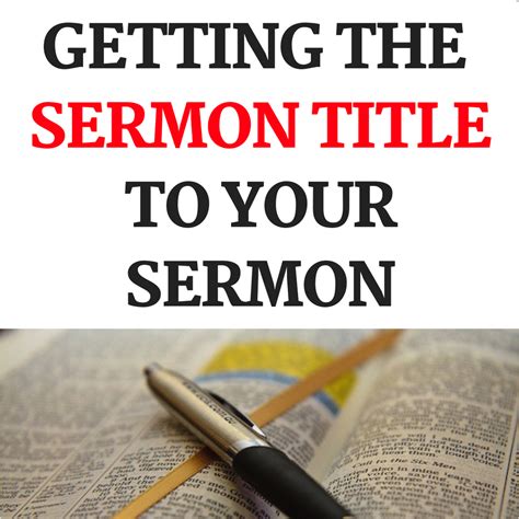 How To Get Your Sermon Title Or Subject Debora Hooper Ministries