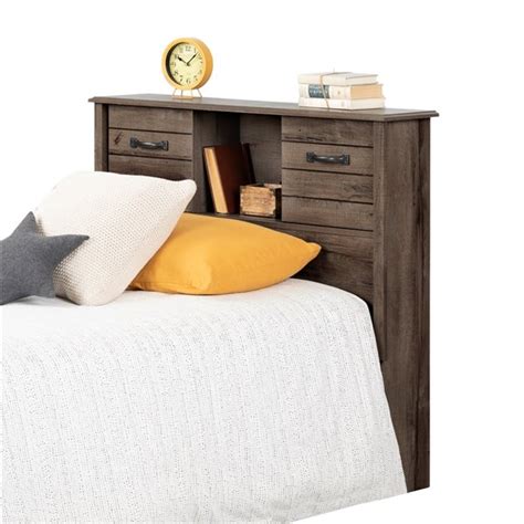 South Shore Furniture Asten Twin Bookcase Headboard With Doors Fall