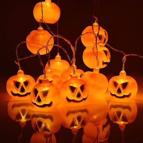 Halloween Pumpkin Led String Lights Battery Operated Halloween Holiday