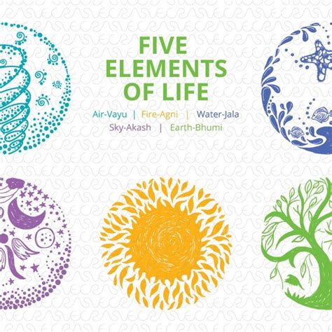 Five Elements Of Life Vector Set Energía