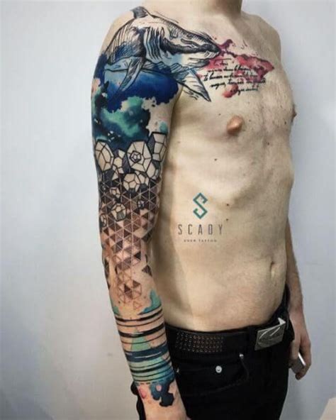 Shoulder Watercolor Tattoo For Men Viraltattoo