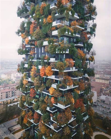 When Architecture Meets Nature 🍃 Bosco Verticale Building In Milan