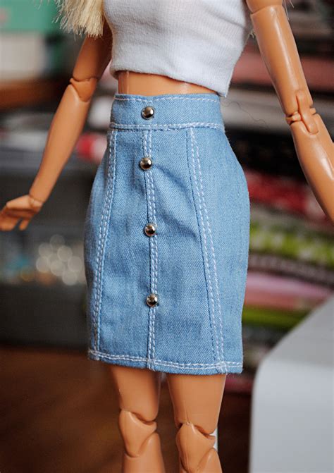 barbie doll denim skirt skirt for barbie blythe and pullip etsy