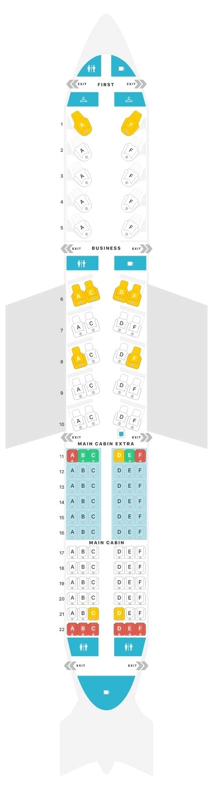 American Airlines A321 Seat Map Overview Airportix