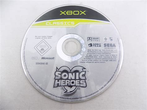 Mint Disc Xbox Original Classics Sonic Heroes Disc Only Free Postage