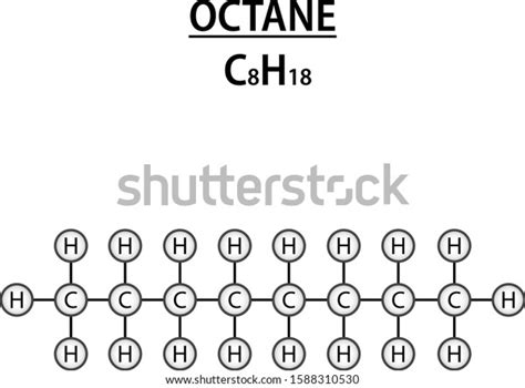 Octane Structural Formula C8h18 Black On Stock Vector Royalty Free