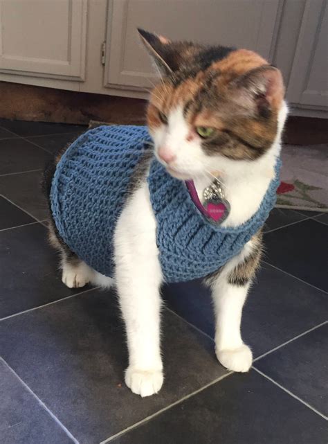 Cat Sweater Crochet Pattern Cat Clothes Pattern Crochet Etsy Cat