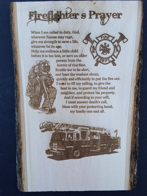 Firefighters Prayer Laser Engraved Etsy