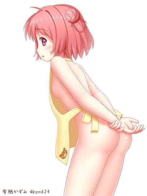 Arisu Kazumi Akaza Akari Yuru Yuri Highres 1girl Apron Ass