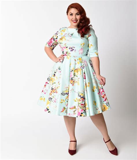 Plus Size Retro Dresses 50s 60s 70s 80s 90s Plus Size Vintage