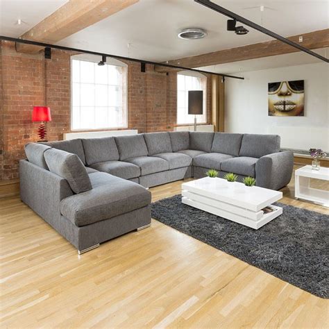 Extra Large Sofa Set Settee Corner Group U L Shape Grey 40 X 26m R