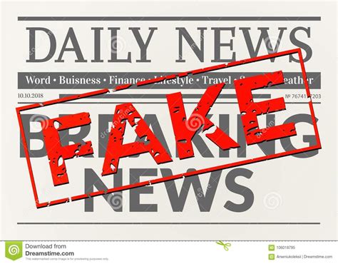 Newspaper with Fake Red Stamp Stock Vector - Illustration of