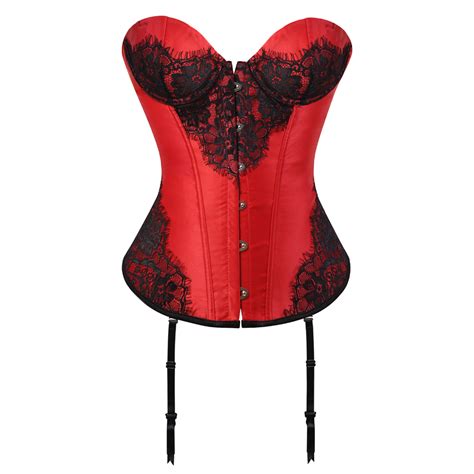 corsets and bustiers for women gothic classical lace overlay corselete