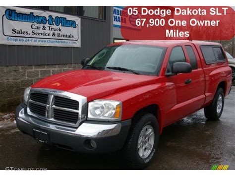 2005 Flame Red Dodge Dakota Slt Club Cab 4x4 60111526 Photo 6